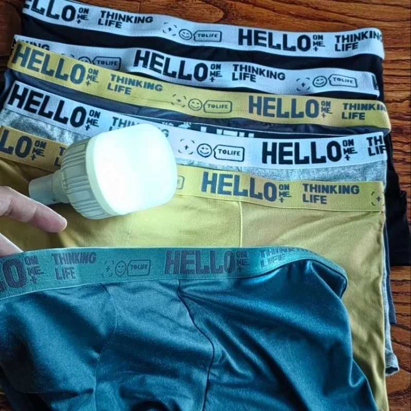 6 pieces of mens underwear mens cotton underwear mens pure mens underwear shorts breathable boxing shorts comfortable and soft plus size Z250422-1