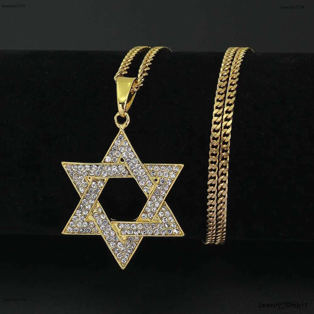 cuban Moissanite pendant necklace pass GRA certified Rhie Star of David Pendant Necklace Hip Hop Jewelry sier