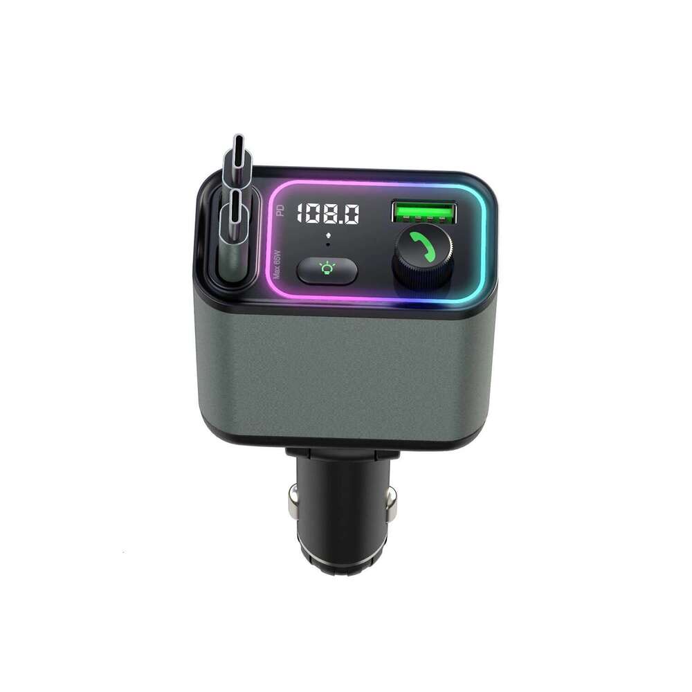 car Multi-function charger Convenient to use Type-C digital display with retractable cable