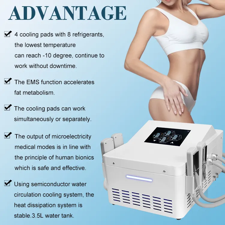4 Cryo Pads Cold Body Sculpting EMS Criolipolisis Cryo Slimming Cryo plates EMS pads Cool Portable EMS Non Invasive Fat Freeze Fat Loss Body Sculpting