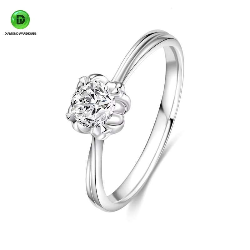 Unisex 18K White Gold Lab Grown Diamond Wedding Ring Classic CVD HPHT Rhodium Plated Engagement Fine Jewelry Anniversary Gift