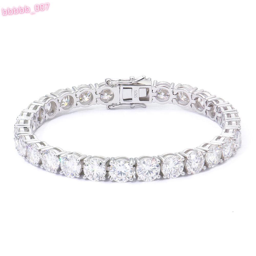 Source Factory 2-6mm HIPhop 925 Sterling Silver Vvs Vvs1 Lab-grown Diamond Mossanite Moissanite Tennis Chain Bracelet
