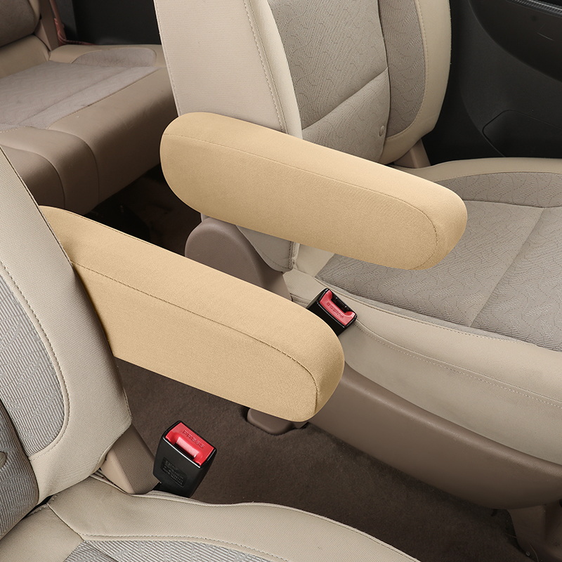 2 Pcs Universal Car Armrest Covers, Breathable Cloth Fabric Front Seat Protector, Direct Replacement Center Console Lid Skin for SUV/Truck/Van Accesso