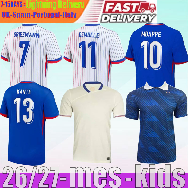 26 27 french soccer jersey MBAPPE GRIEZMANN 2026 2027 GIROUD PAVARO HERNANDEZ DEMBELE Maillots football shirt equipement de foot Men kids kit enfants