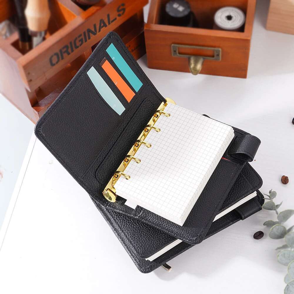 A7 Brown Leather Notebooks Kawaii Portable Pocket Books With Thickened 40 Blank Inner Page Hand Ledgers School Students' Dairy