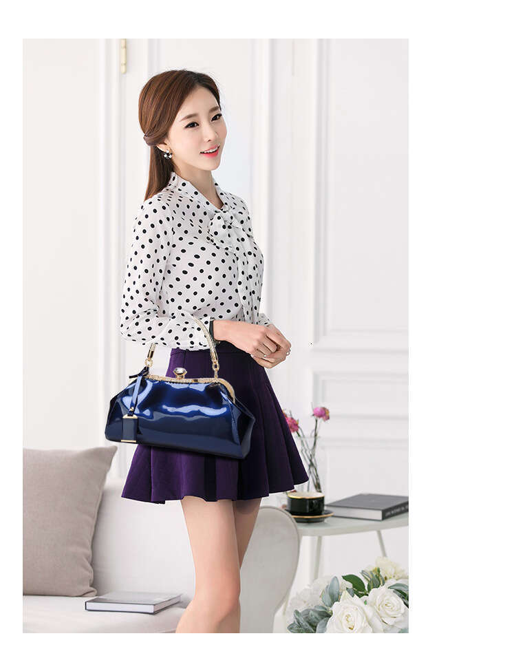 New Women's 2019 Lacquer Leather Banquet Wedding Bridal Handbag Shoulder Bag