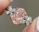 2.26 Ct Lab-grown Diamond VVS2Fancy Light Pink Oval Cut Ring Engagement Ring Classic