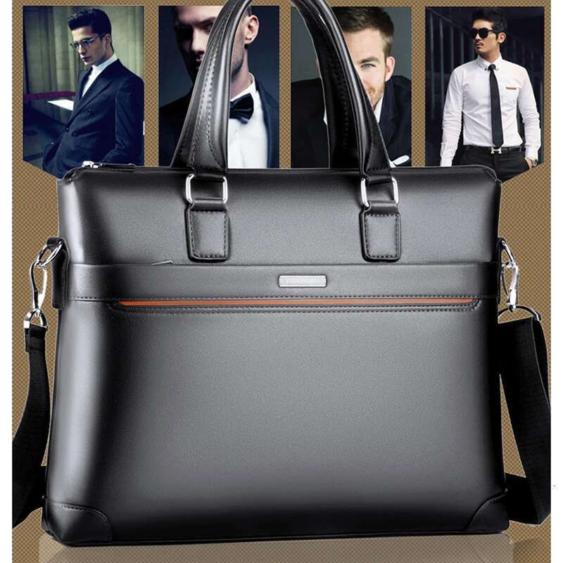 Kangaroo PU Leather Briefcases For Men Laptop Designer Document Business Tote Handbag Shoulder Square Side Porter Crossbody Bag