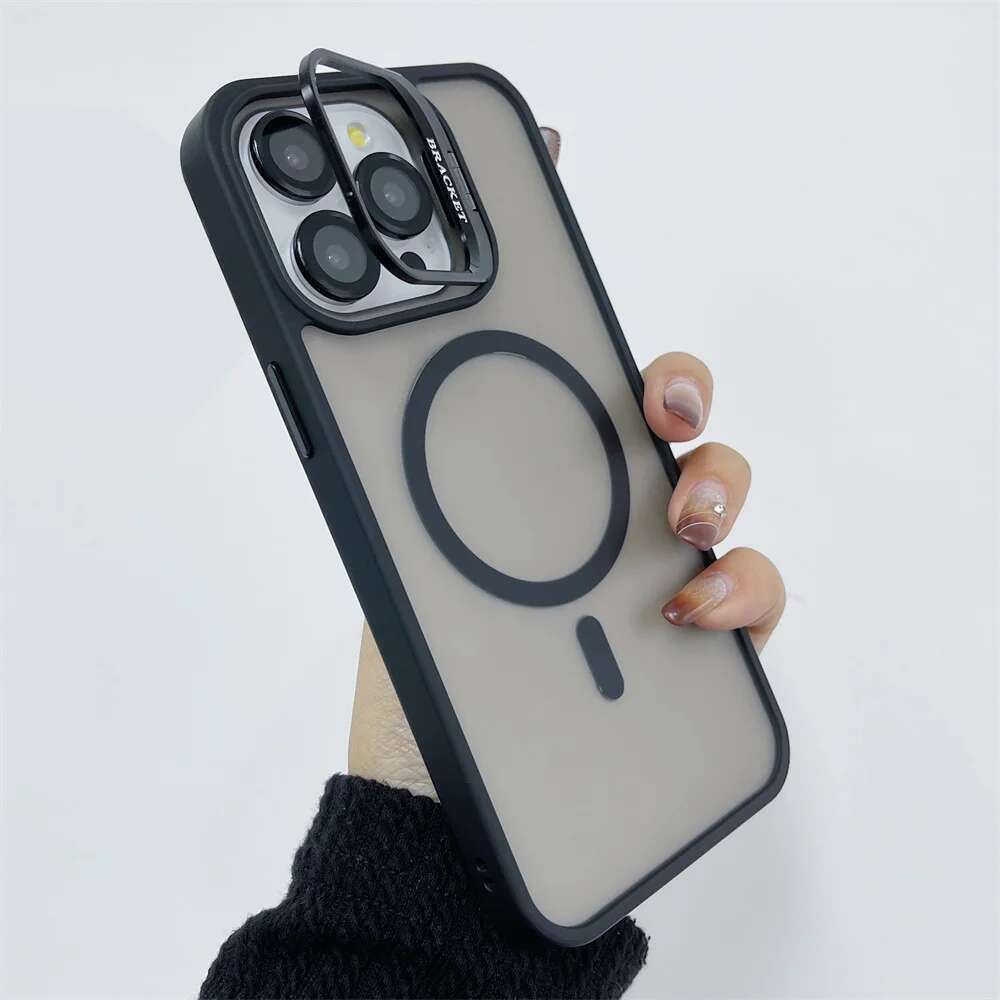 Magnetic Wireless Charging Magsafe Matte Clear Case For iphone 16 Pro Max 15 14 13 12 11 With Lens Protector Cover