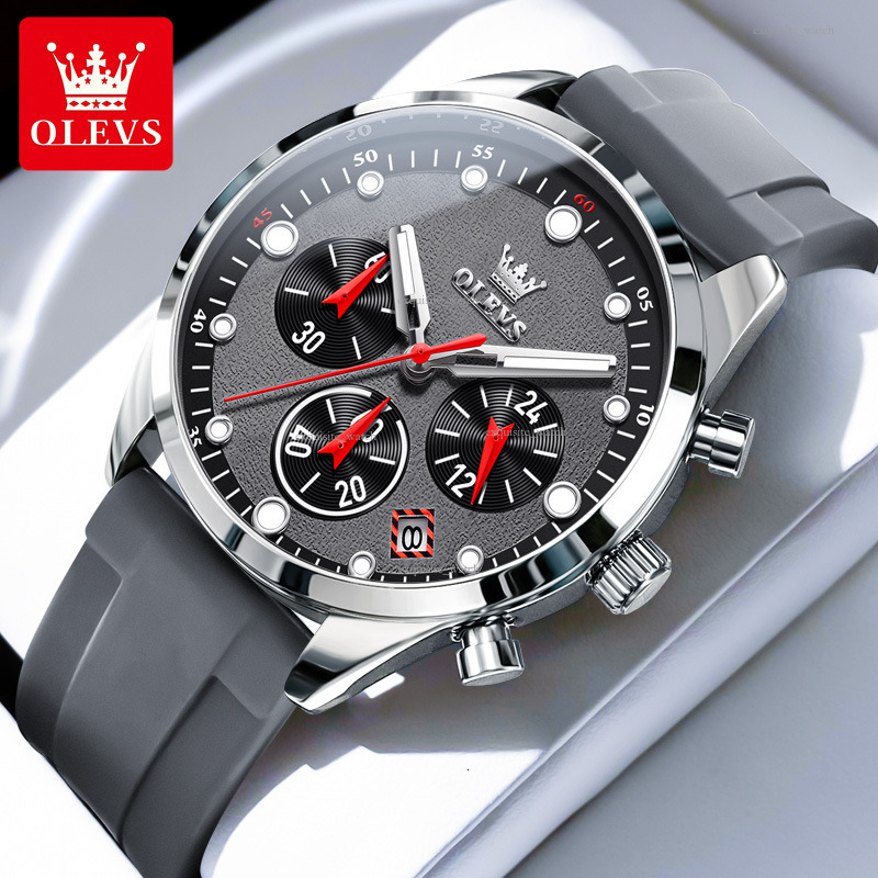OLEVS Brand Designer Men's Brand Watches Wholesale Three-eye Six-hand Quartz Watches Luxury Watches Free Delivery Wholesale