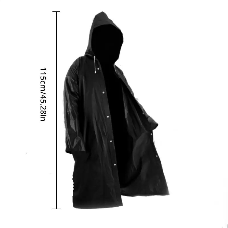 1PCS High Quality EVA Unisex Raincoat Thickened Waterproof Women Men Black Camping Waterproof Rainwear Suit 250421