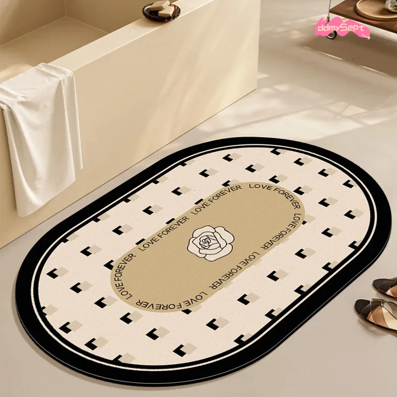 Light Luxury French Style Bathroom Toilet Door Absorbent Quick Dry Non Slip Diatomaceous Earth Mat H11.21 ddmysept