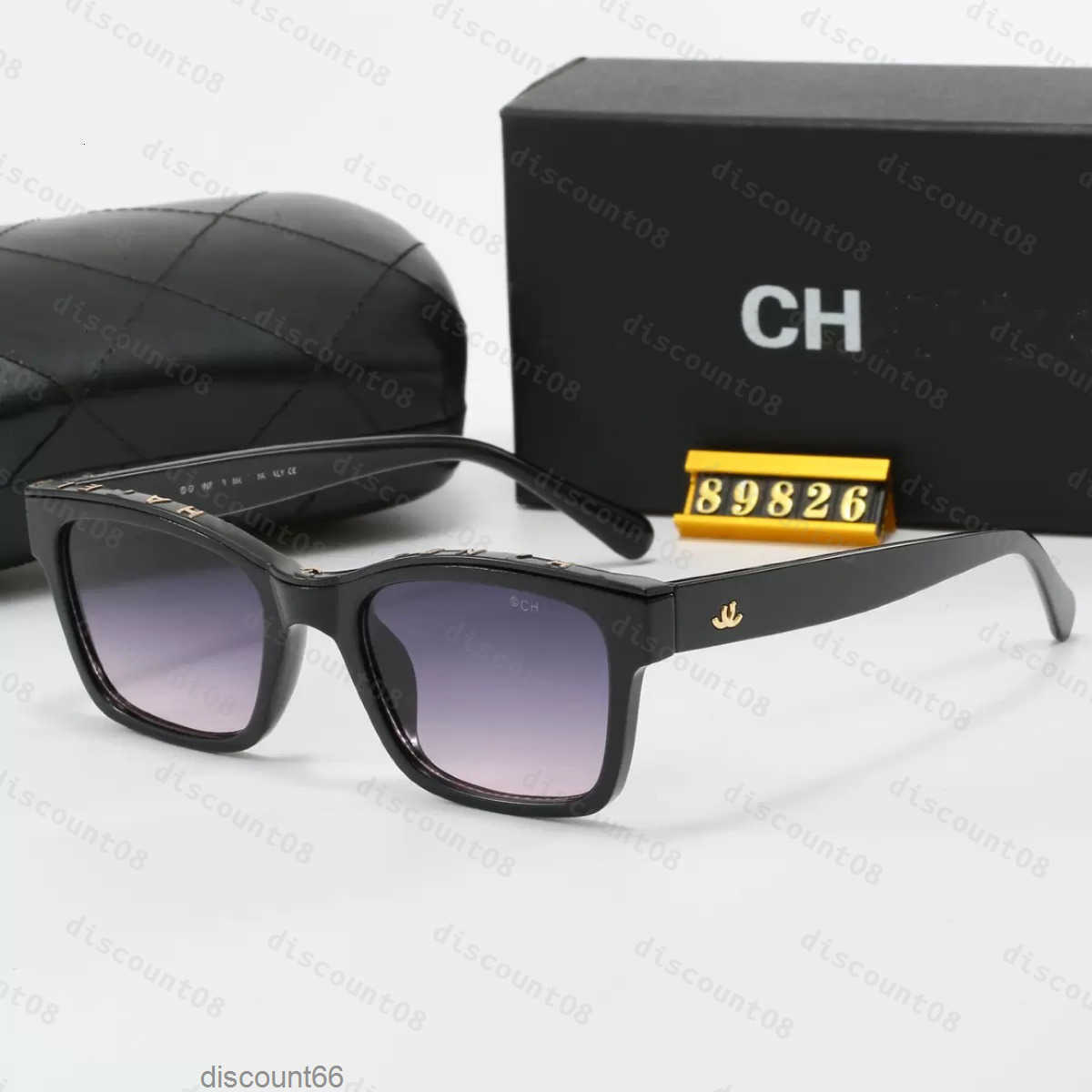 Cc Sunglasses Fashion Designer Ch Sun Glasses Retro Fashion Top Driving Outdoor Uv Protection Oval Big Frame Pearl for Women Sunglasses with Box 3S66