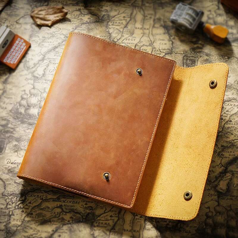 Genuine Leather A5 Size Sketchbook Diary Vintage Cowhide Notepad Creative Unisex Notebook Protection With Inserts