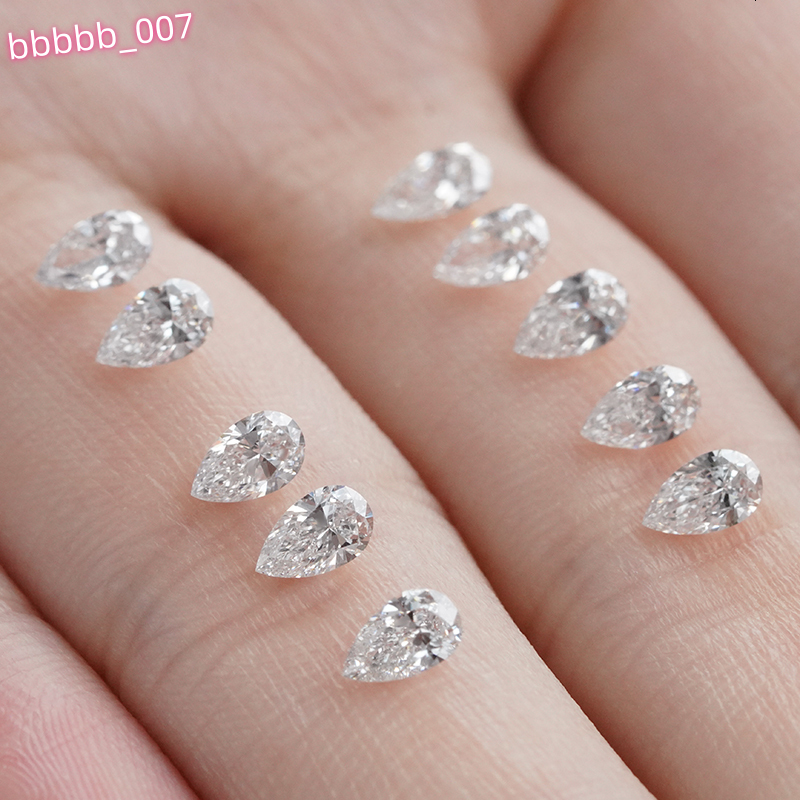 Fancy Shape Lab Grown Diamond DEF VS VVS Pear Shape Lab Made Diamond for Ring Jewelry