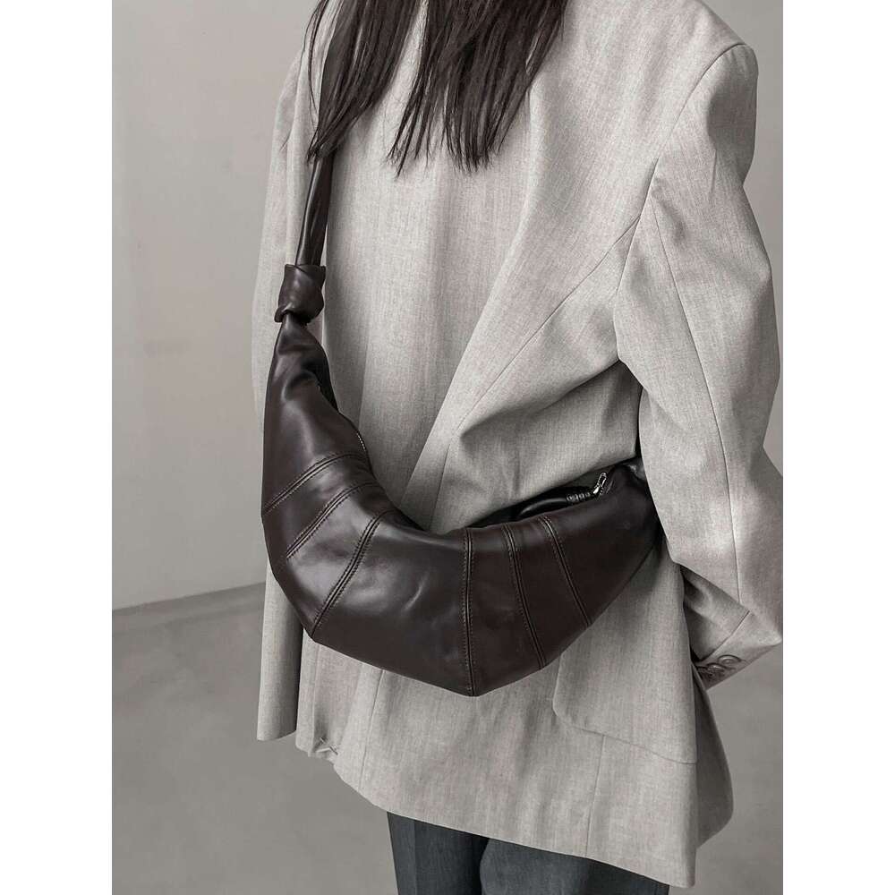 Designer Bag Sheepskin Genuine Leather Cow Shoulder Diagonal Cross Croissant Armpit Sheep Horn