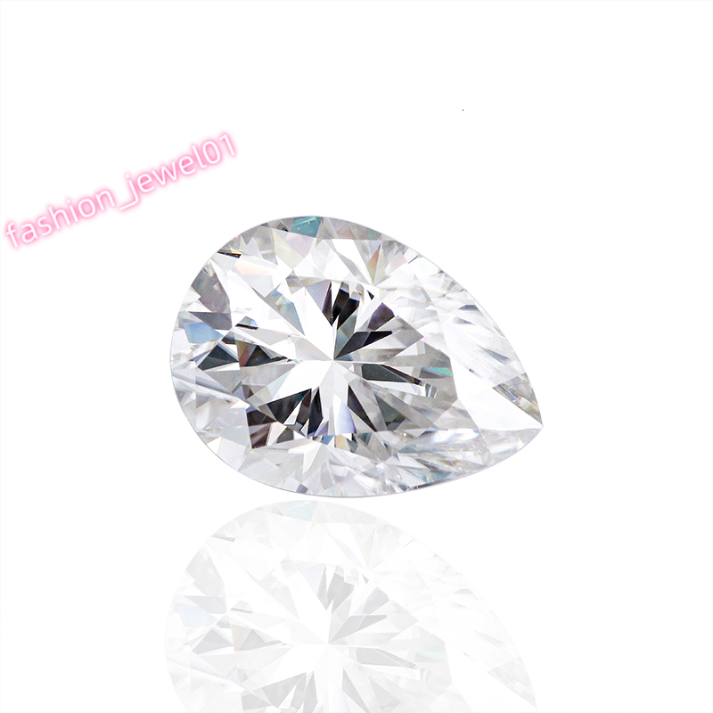 Wholesale Certified Moissanite Pear Stones VVS DEF Diamond Moissanite White Pear Moissanite Diamond test Pass for Jewelry Making