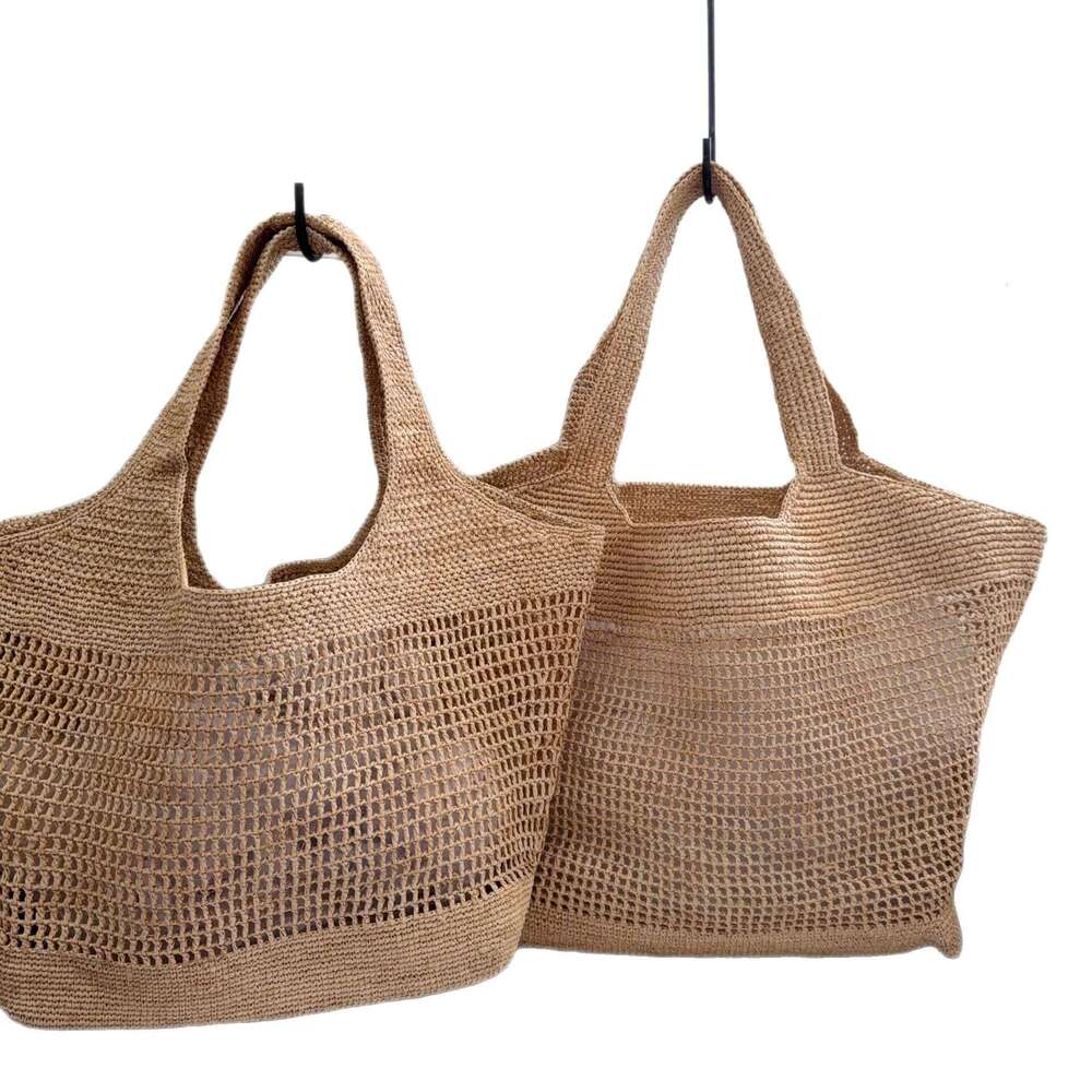Ins Style Resort Beach Bag New Summer Shoulder Bag For Women Lafite Grass Hand Woven Tote Bag Beach Vacation Handbag KQ