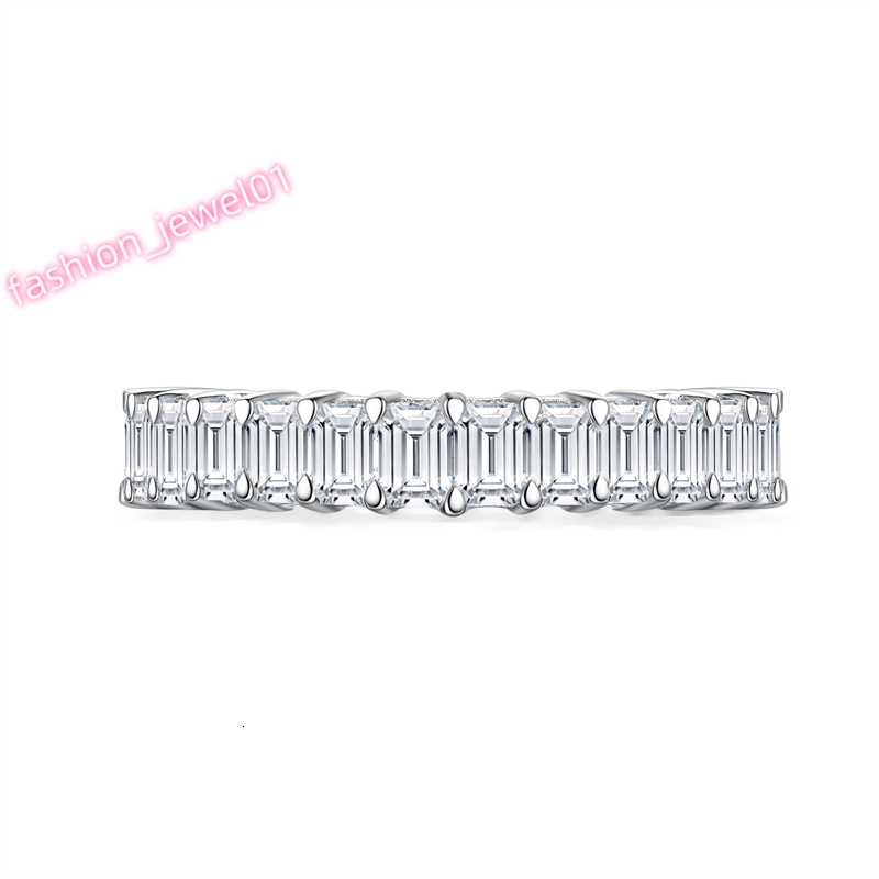 18K White Gold Lab Grown Diamond Eternity Band Ring Fine Jewelry Wedding Rings with CVD HPHT Diamond for Engagement