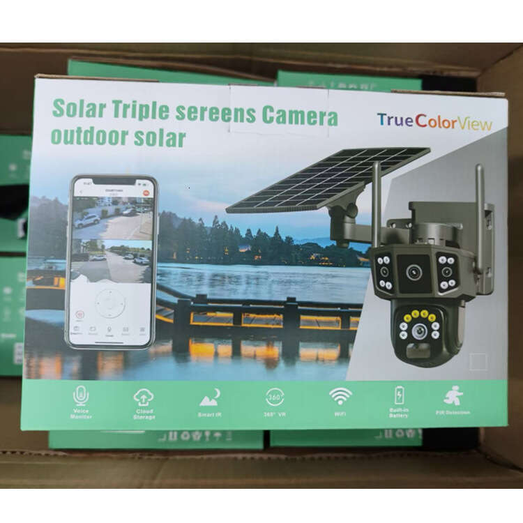 V380 Dual Lens Triple Screen TP21 Solar 4G Surveillance IP Camera Cross-Border Source Factory