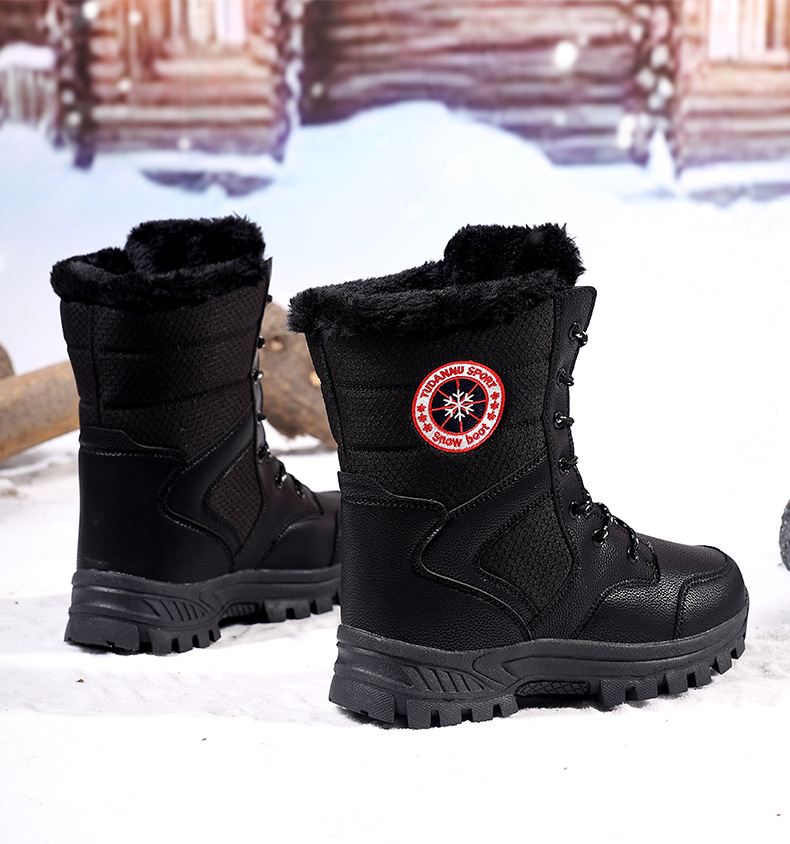 Designer Outdoor Boots Middle Boots Women's Shoes Winter Rain Boots High Top Lace-Up Thick-Soled Waterproof Fashion Outdoor Hiking Snow Boots Eur