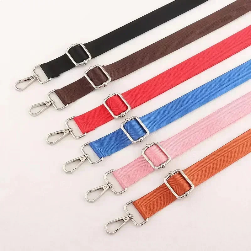 Shoulder Bag Strap Fashion Wide Replacement Strap for Bags Nylon Woman Messenger Bag Accessories Silver Metal Buckle Bag Straps 250422