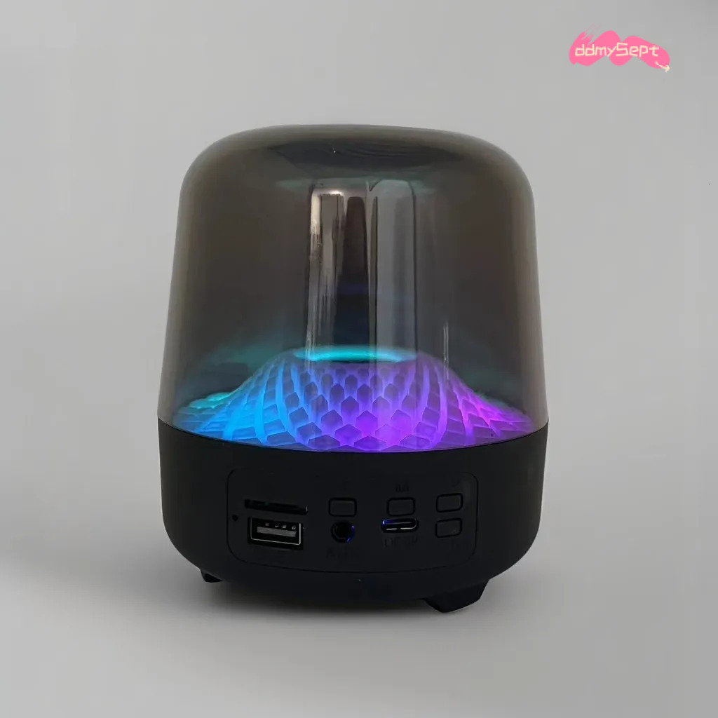 Sound Box Bluetooth Subwoofer Colorful Glass Home High Volume Wireless Computer Audience RGB LED Desktop Portable Speaker Festival New Year Gift TUES 