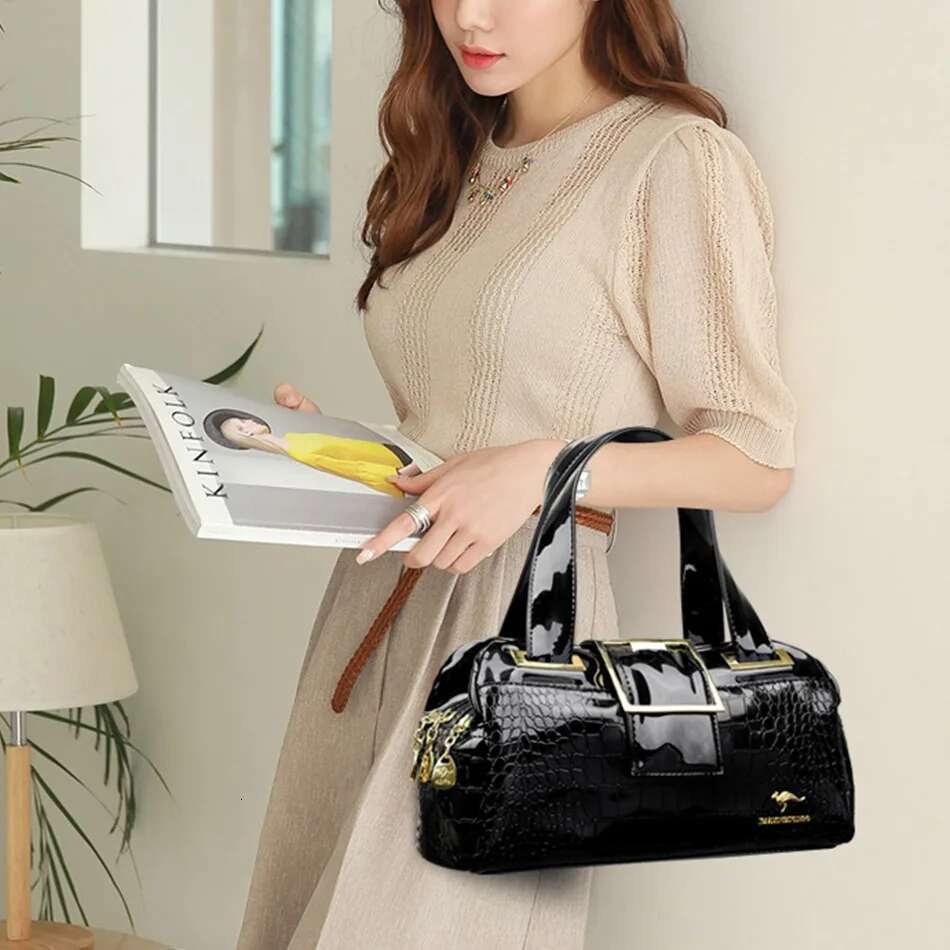 Genuine Fashion High Quality Designer Layers Bags For Women Purses And Tote Bag Crocodile Pattern Leather Bag
