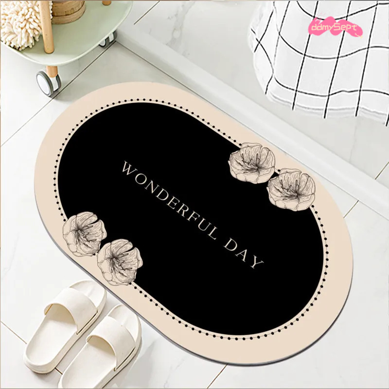 Light Luxury French Style Bathroom Toilet Door Absorbent Quick Dry Non Slip Diatomaceous Earth Mat H11.21 ddmysept