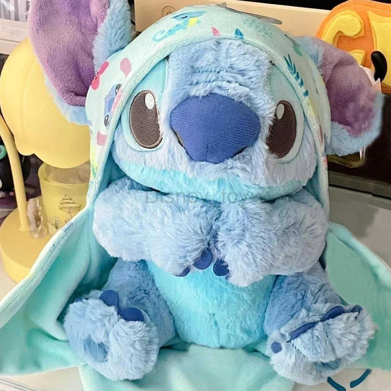 Disney plush dolls 30cm Lilo and Stitch Disney Plush Toy Baby Swaddle Kawaii Pixar Animation Plush Stick Doll Soft Fill Childrens Gift Y250423