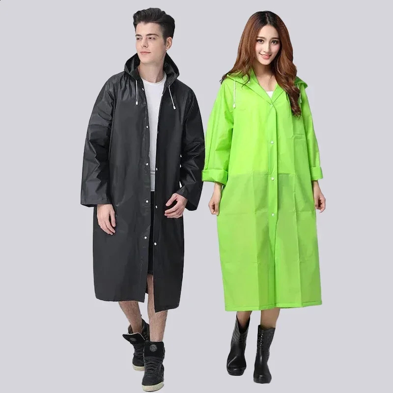 Premium Quality EVA Motorcycle Raincoat with Hood 1 Piece Unisex Rainwear for Women and Men See-through Waterproof Bodysuit 250421