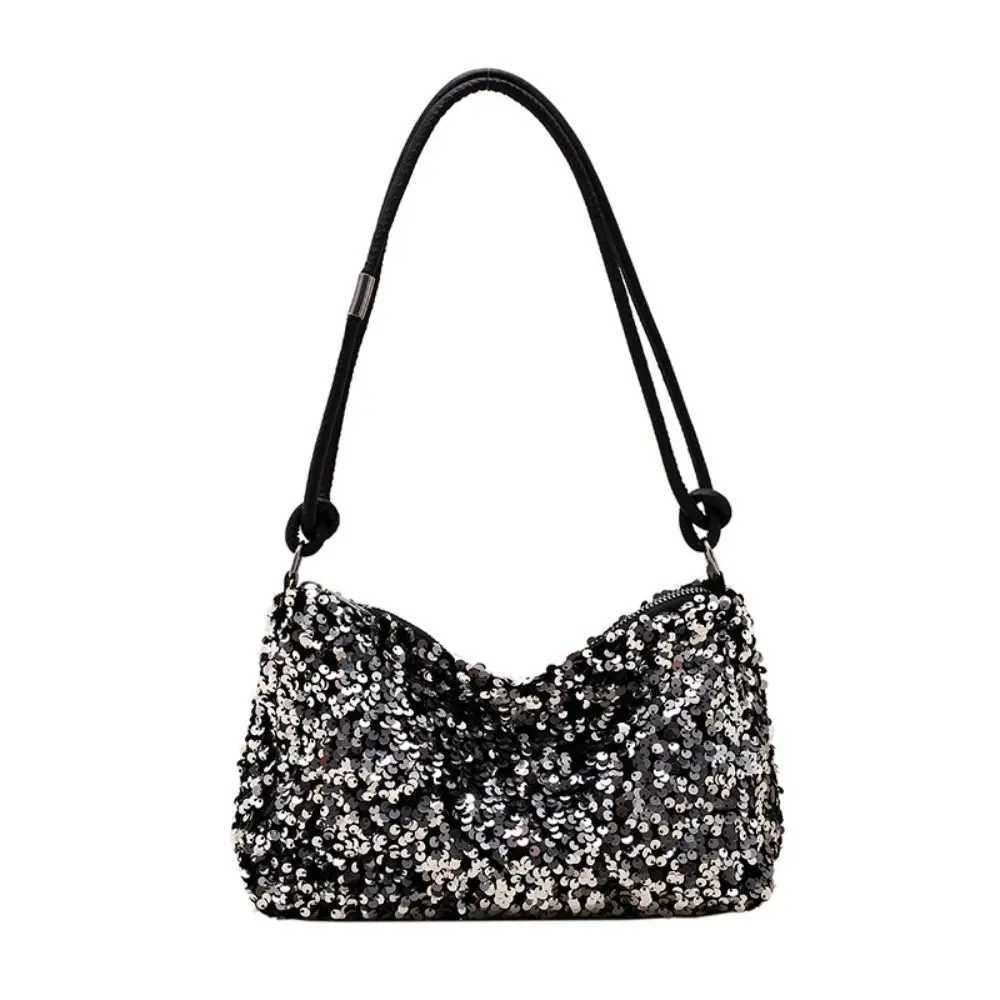 Solid color sequin cross body bag fashionable INS sequin shoulder bag mobile wallet handbag night clutch bag girls DIY W250421