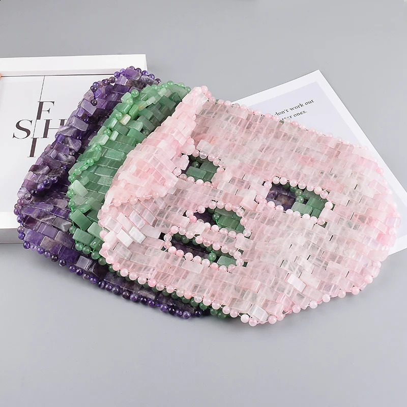 Natural Stone Jade Eye Mask Cooling Massager Lift Fatigue Puffiness Facial Dark Circles Deep Sleep Beads Tools 250418