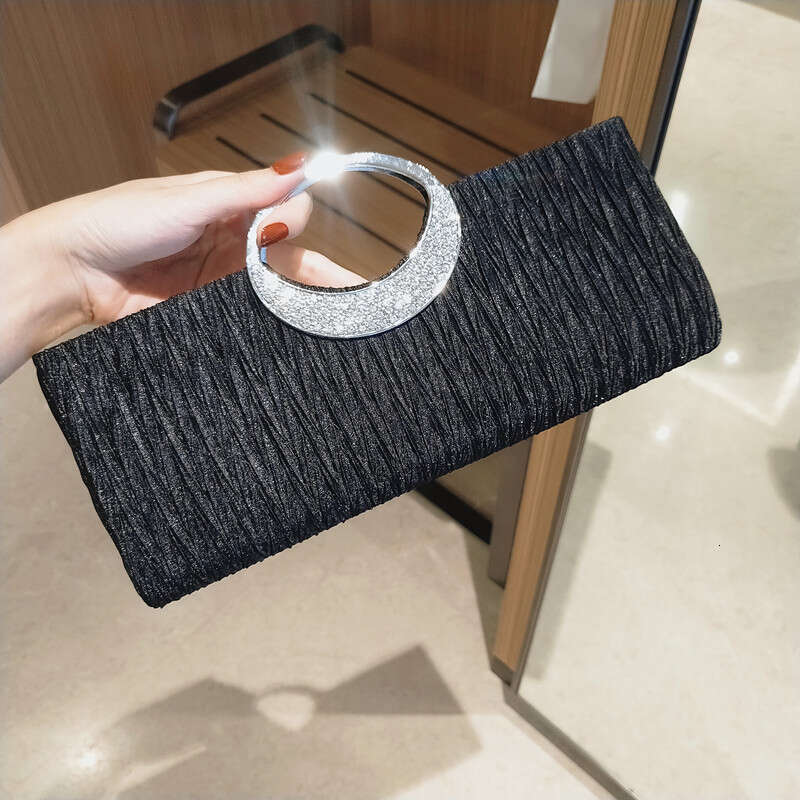 Shiny Bracelet Dinner Small Women's 2020Ktv Princess Bag Banquet Celebrity Handbag Wrinkled