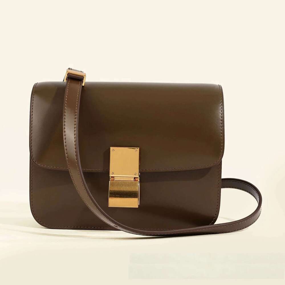 VIELINE Women's Retro Box Classic Small Square Shoulder Bag Messenger Female Real Leather Flap Handbag