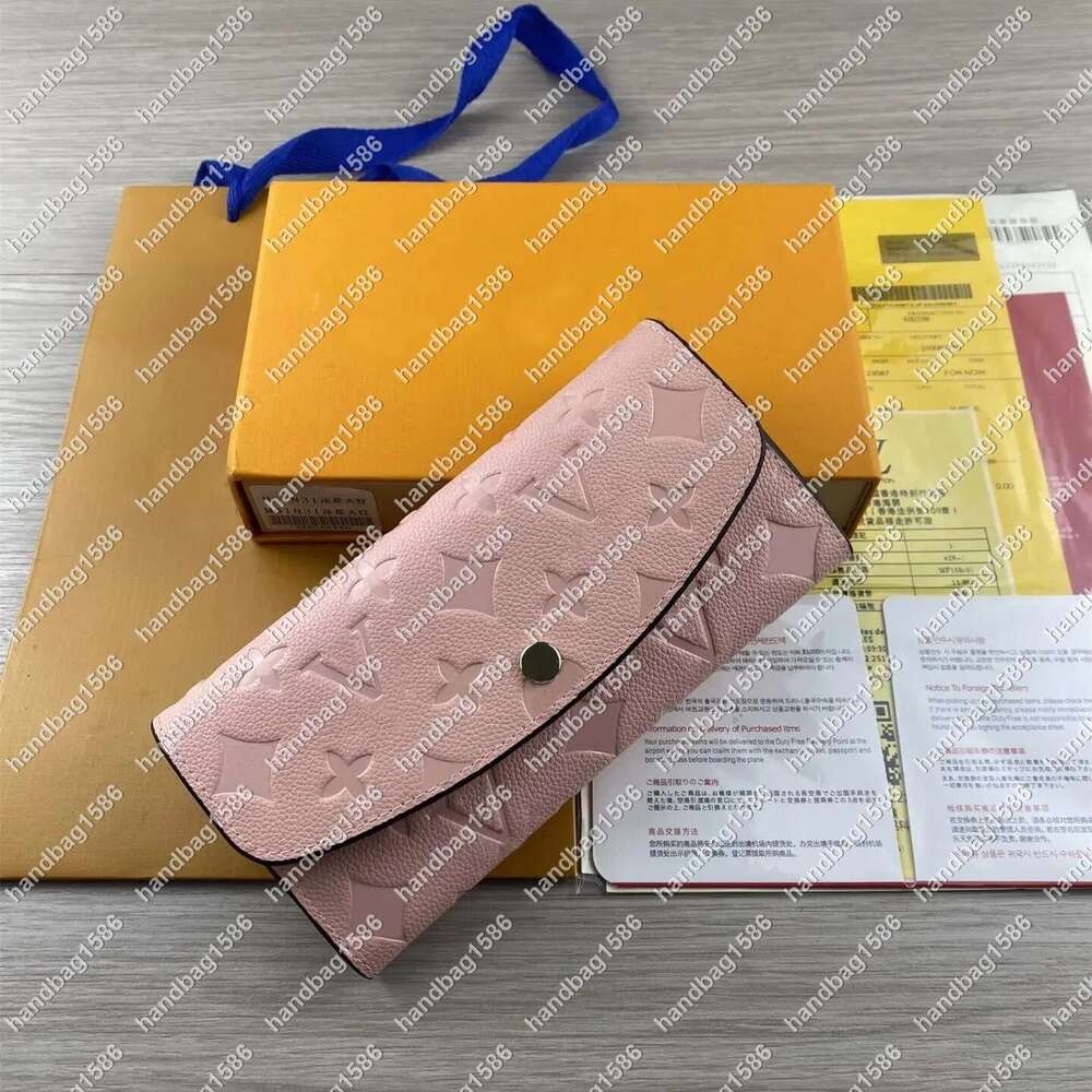 handbag1586 Fashion Designer Wallet Luxury Women Short Purse Embossed Flower Letters Wallets Credit Card Holders Ladies Plaid Money Clutch Bags with Box