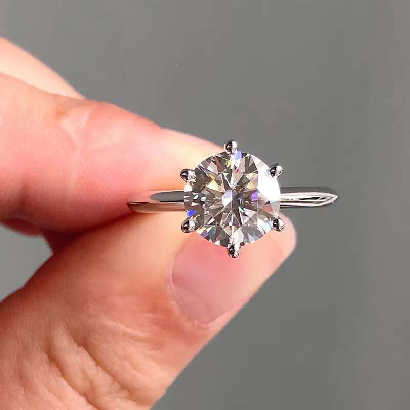 0.5-1.5ct 18K Gilded Laboratory Cultivated Diamond Ring Wg/yg/rg Blade Design D/E-VVS2 Round Cut Diamond Womens Engagement Ring