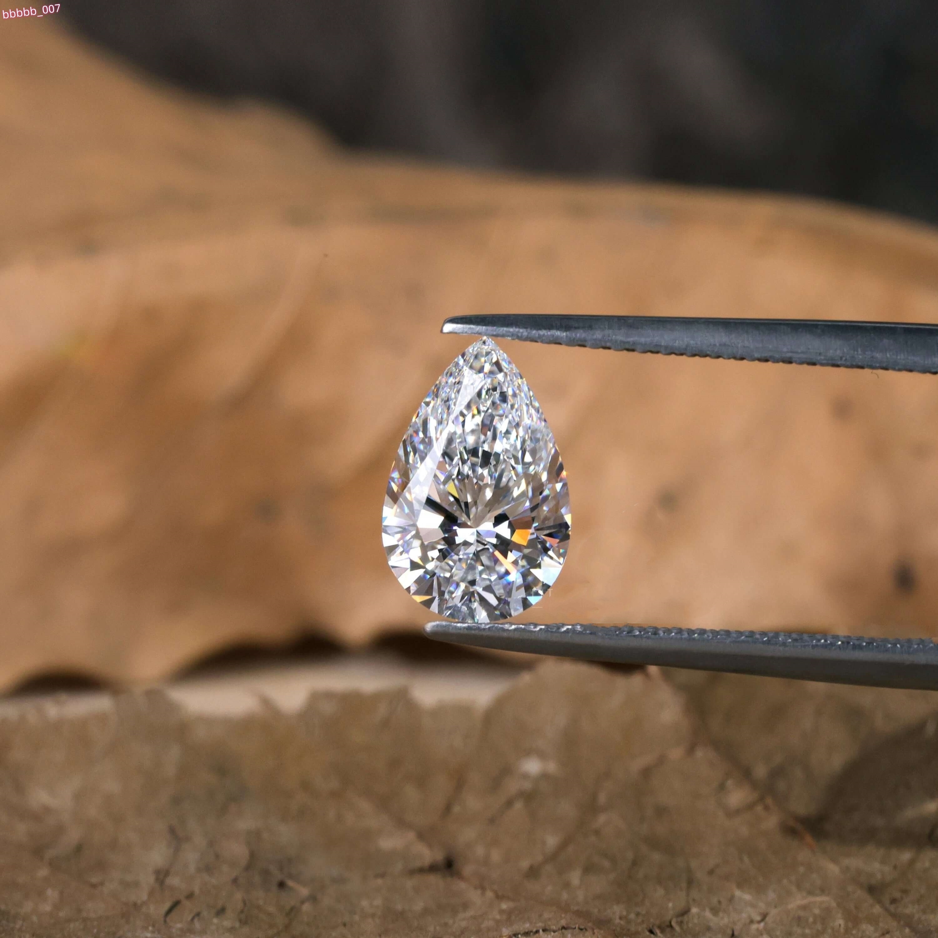 Speedin High Quality 0.5ct-2ct Pear Brilliant Cut HPHT CVD Lab Grown Diamond IGI Certified for Jewelry Setting