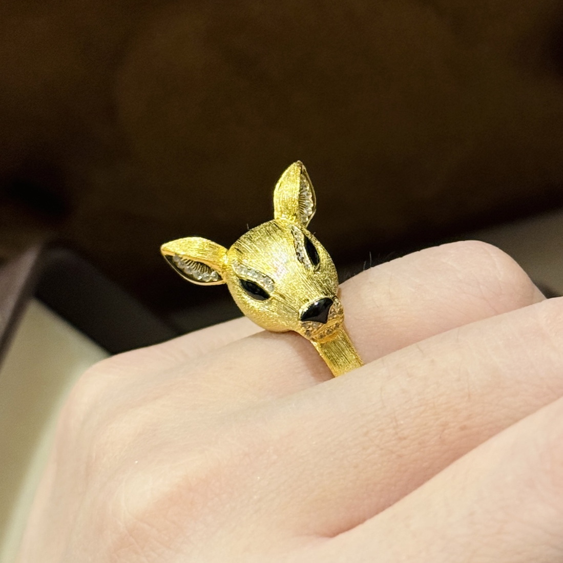 ADITA Elk rings designer ring TOP quality 925 silver gold plated 18K with emerald 10 cara for women With box classic style jewelry 013