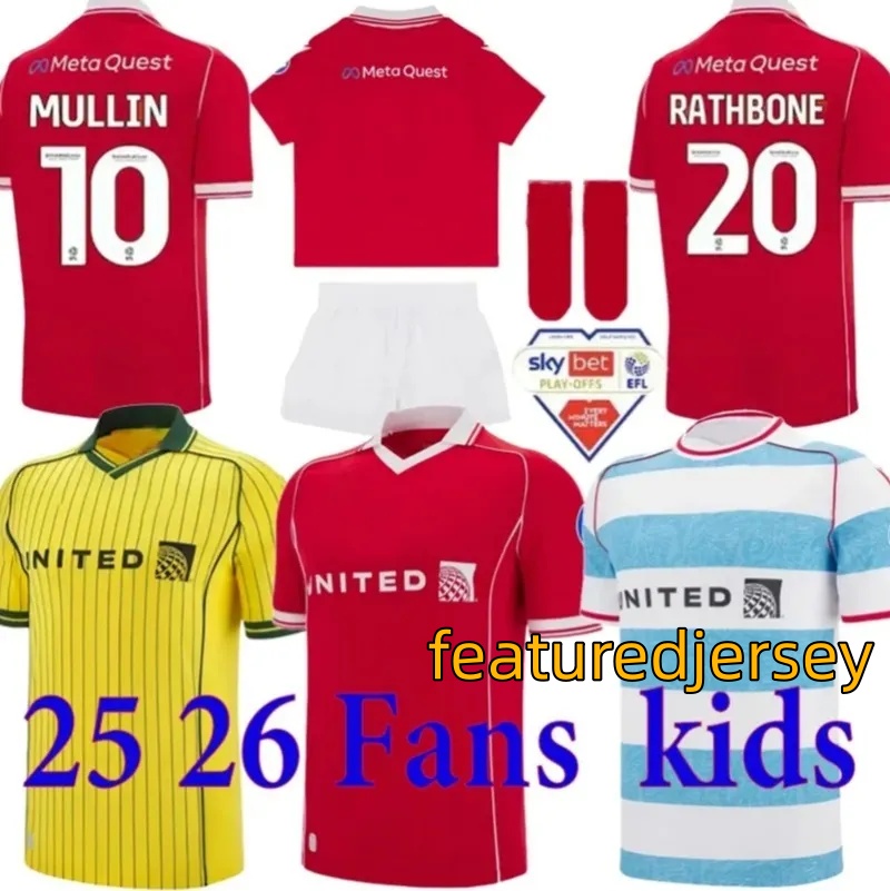 25 26 Wrexham soccer jerseys 2025 2026 MULLIN S. Boden F. Takyi P. Rutherford S. Wedgbury Allsopp Billy Ashcroft football shirt MEN KIDS kits full set DAVIES YOUNG CANNON