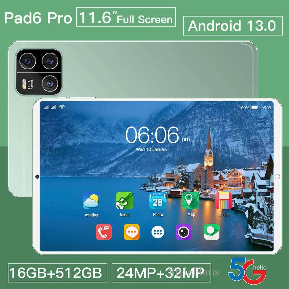 Large-Screen Hot Selling PAD6PRO Android Tablet with 16GB RAM & 512GB Storage