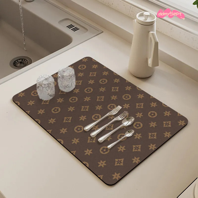 Countertop Draining Kitchen Cup Bowl Plate Drying Bar Tea Table Sink Water Absorption Heat Insulation Mat ddmysept