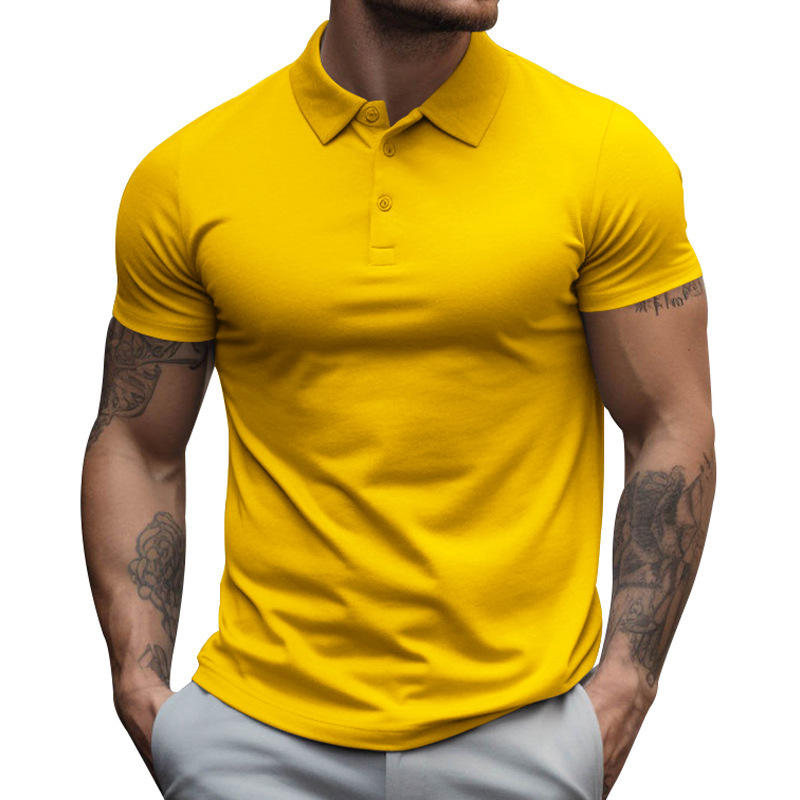 Men's polo Summer new men's short - sleeve turn - down collar T - shirt, loose - fit plus - size solid - color men's polo shirt S-3XL