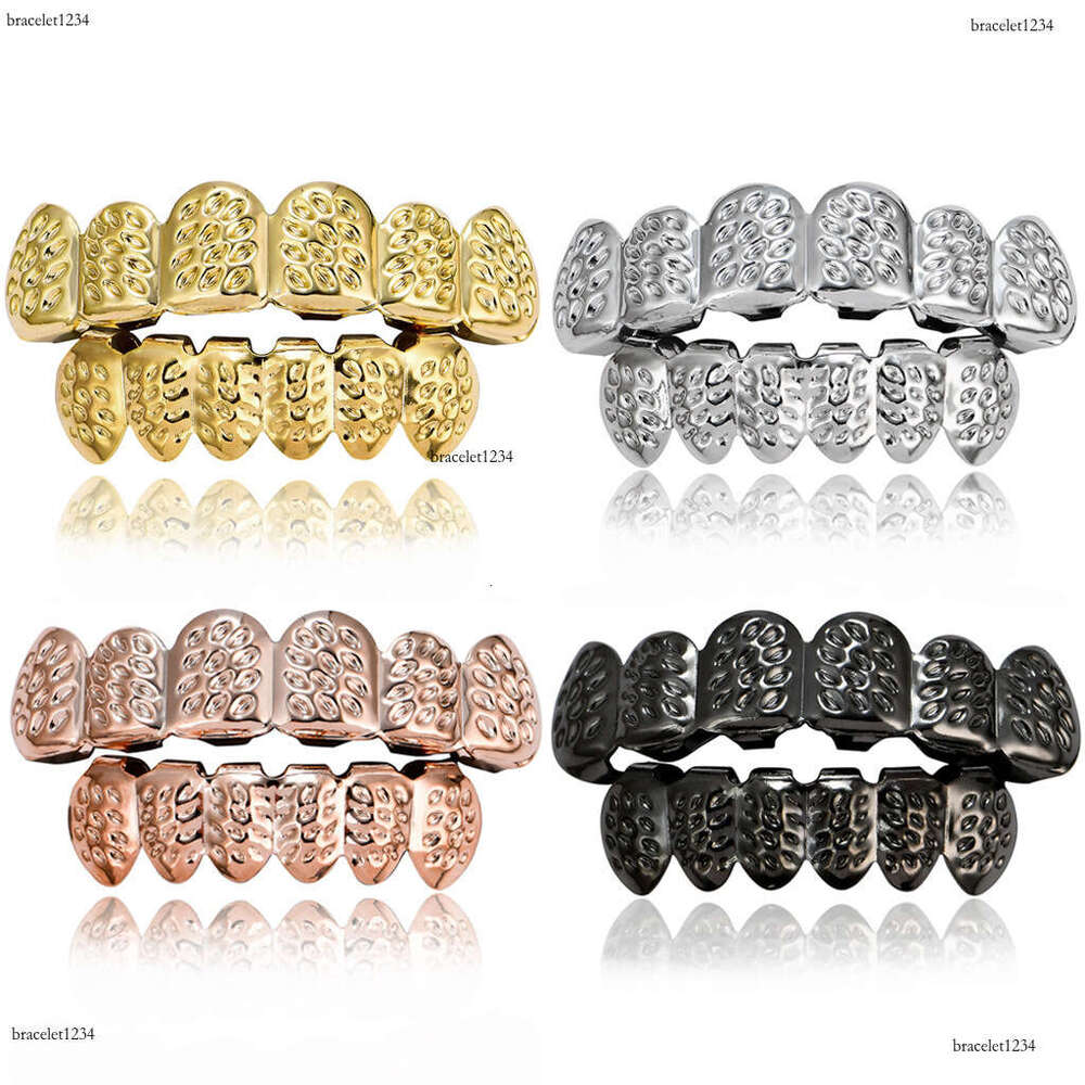 Deluxe hip hop sterling silver carvings, braces, Halloween costumes, men and women Free delivery