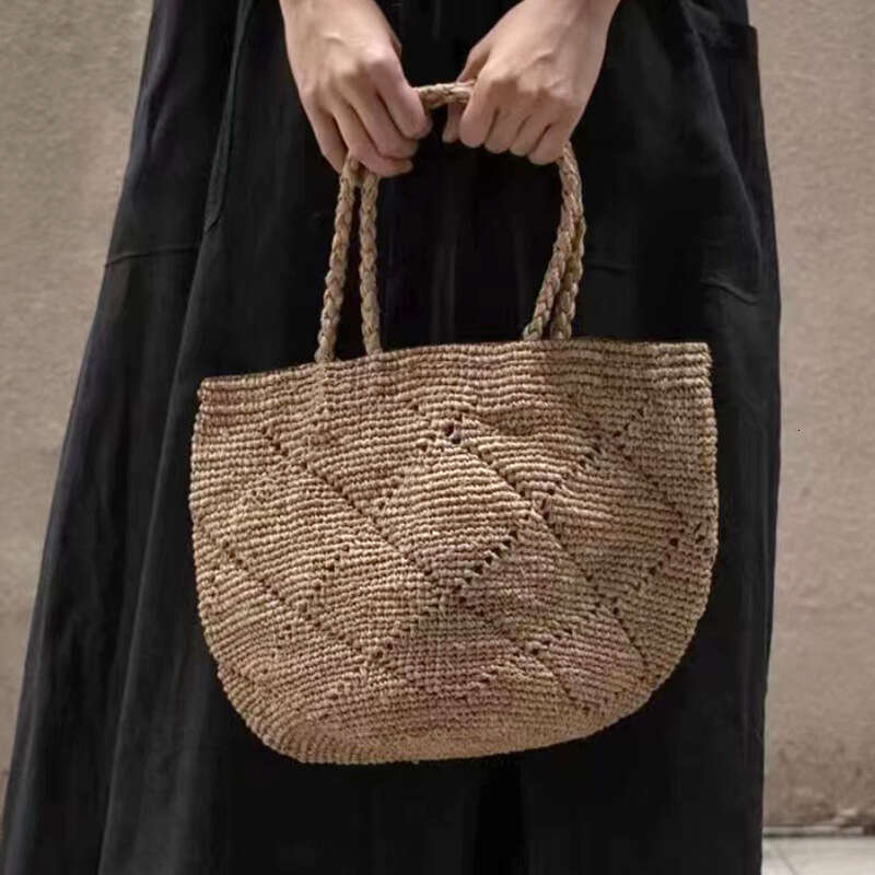 Ins Style Resort Beach Bag Hand Woven Shoulder Bag Handbag Women S Simple And Versatile Travel Leisure Vacation Beach Bag KQ