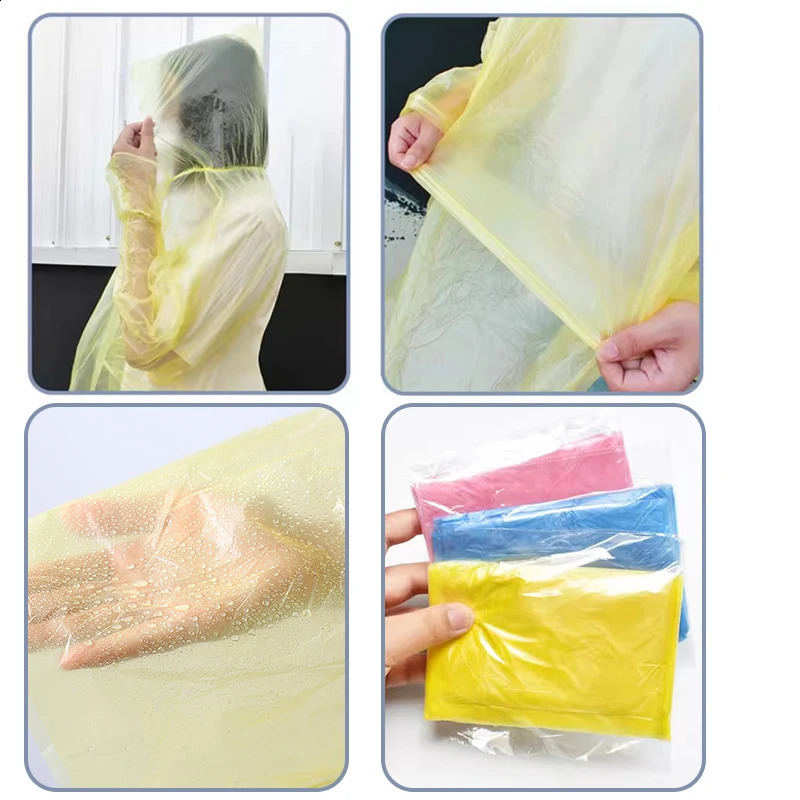 1-10pcs Disposable Rainwear Portable Disposable Card Raincoat Waterproof Rainwear for Outdoor Camping Hiking Poncho Supplies 250421