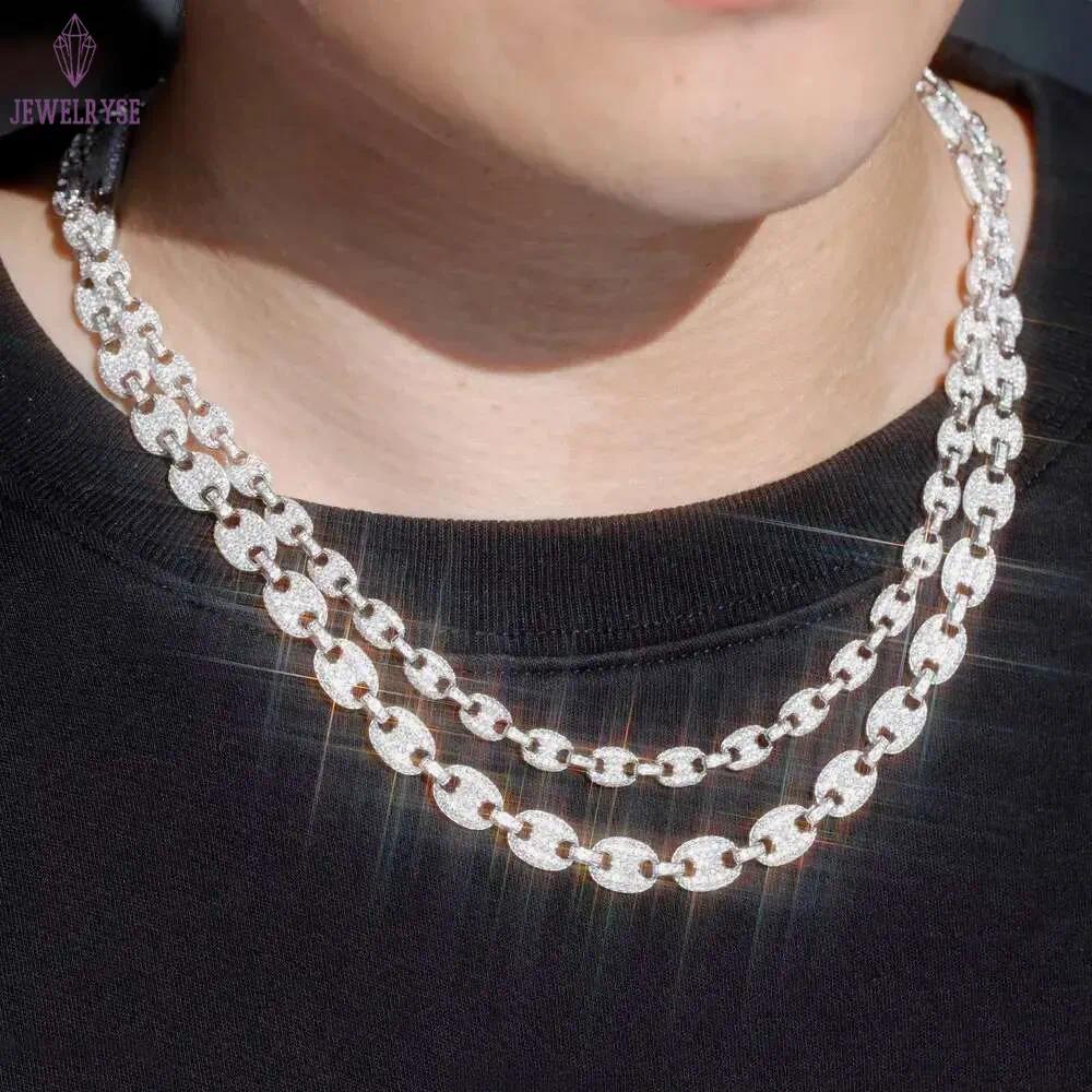 Hot Sale Pig Nose Style 6MM 8MM Pass Dia Tester VVS Moissanite Gems with Sier Cuban Link Chain Jewelry