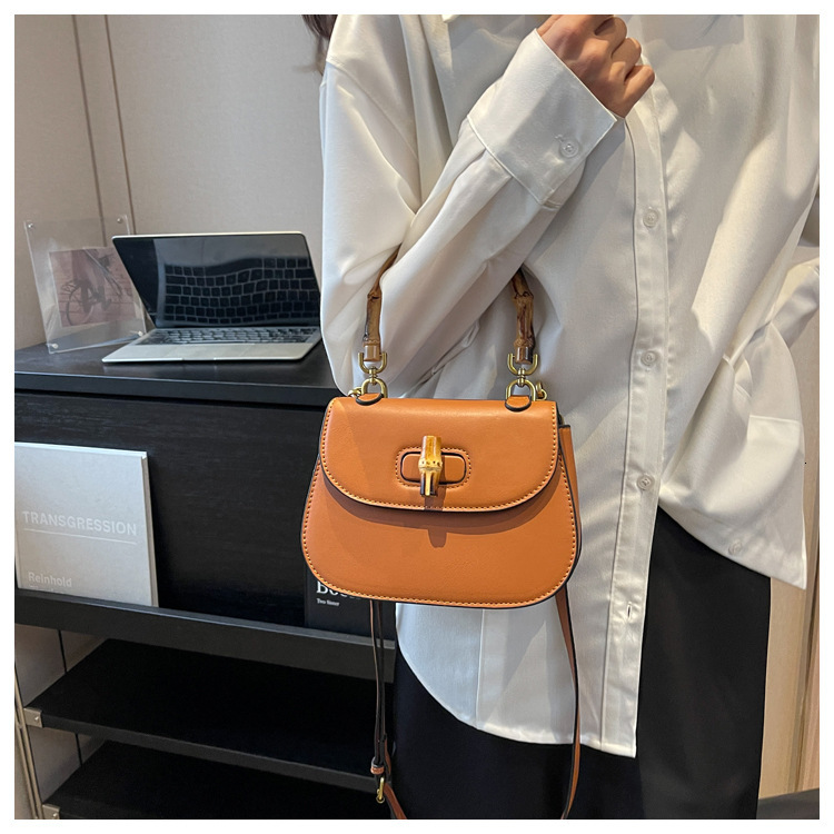 New Minimalist Series Designer Women's Bamboo Tote Bag 2025 Free Shipping Women's Designer Bag High-quality Fashionable Single Shoulder Cros