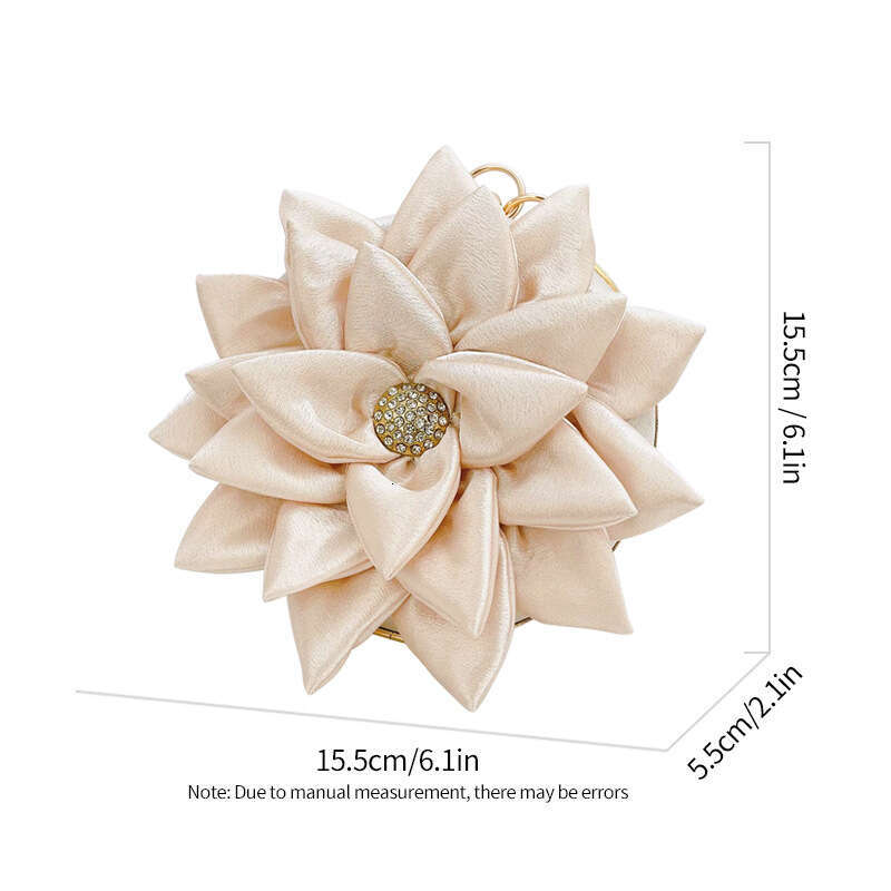 Flower Champagne Handbag Apricot Wind Small Wallet Dinner Qipao Immortal Women's Bag