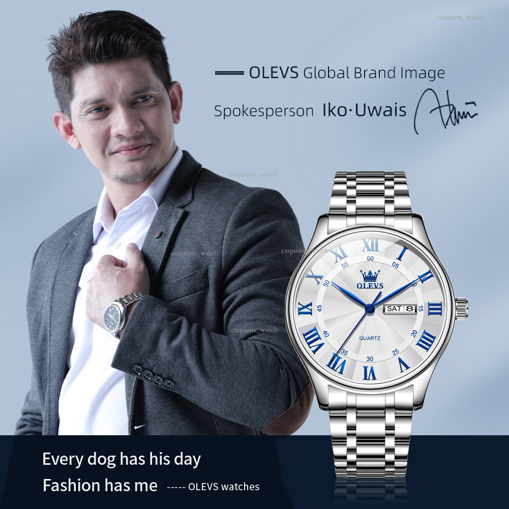 OLEVS Brand Designer Men's Watch All-in-one Dropshipping Cross-border Best-selling Waterproof Double Calendar Luxury Men's Watch